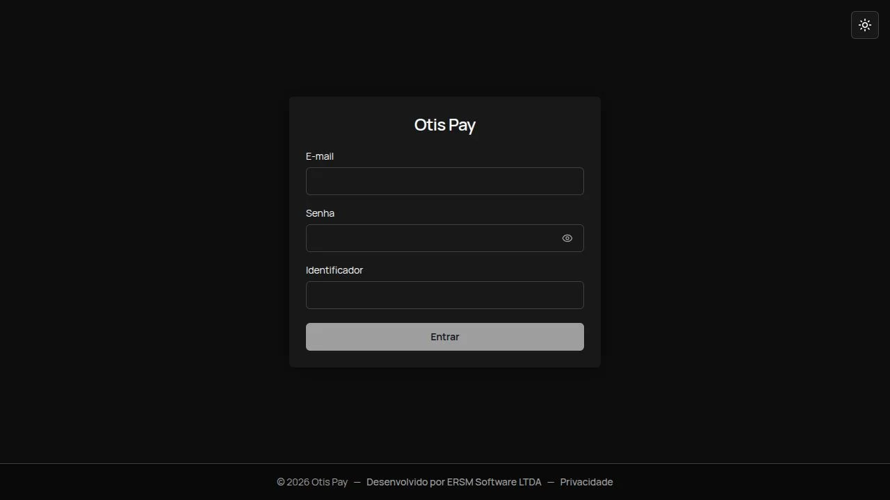 Tela de acesso à plataforma Otis Pay
